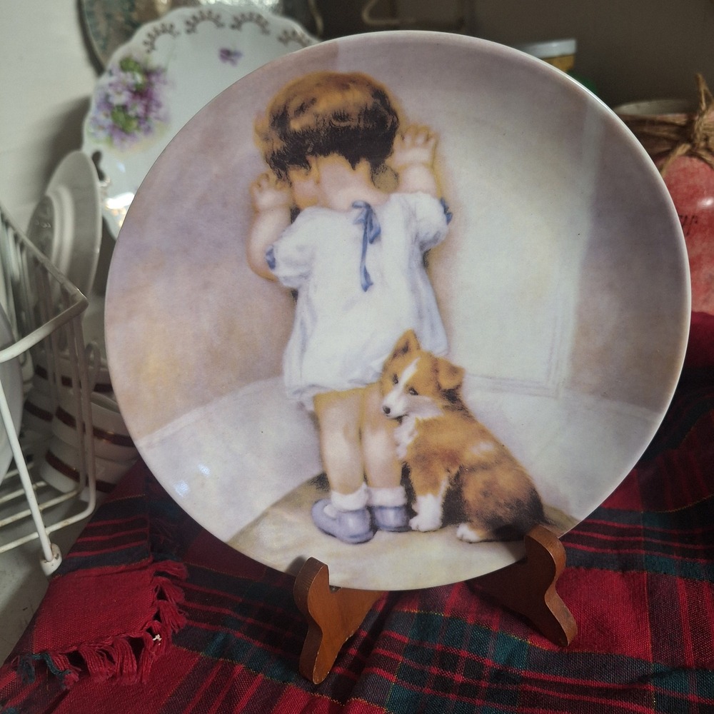 A Special Place In Disgrace Decorative Plate Child and Dog 2004 Vintage Style